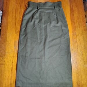 Vintage Tweeds 100% Wool Skirt Pencil‎ Olive Green Career Made In Yugoslavia